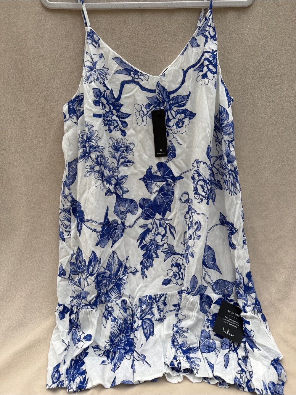 Lulu's Blue and White Floral Midi Dress